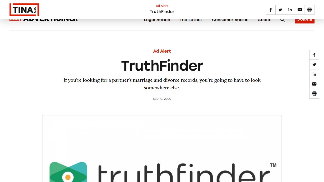 TruthFinder - Truth in Advertising