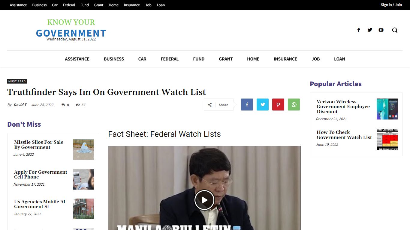 Truthfinder Says Im On Government Watch List